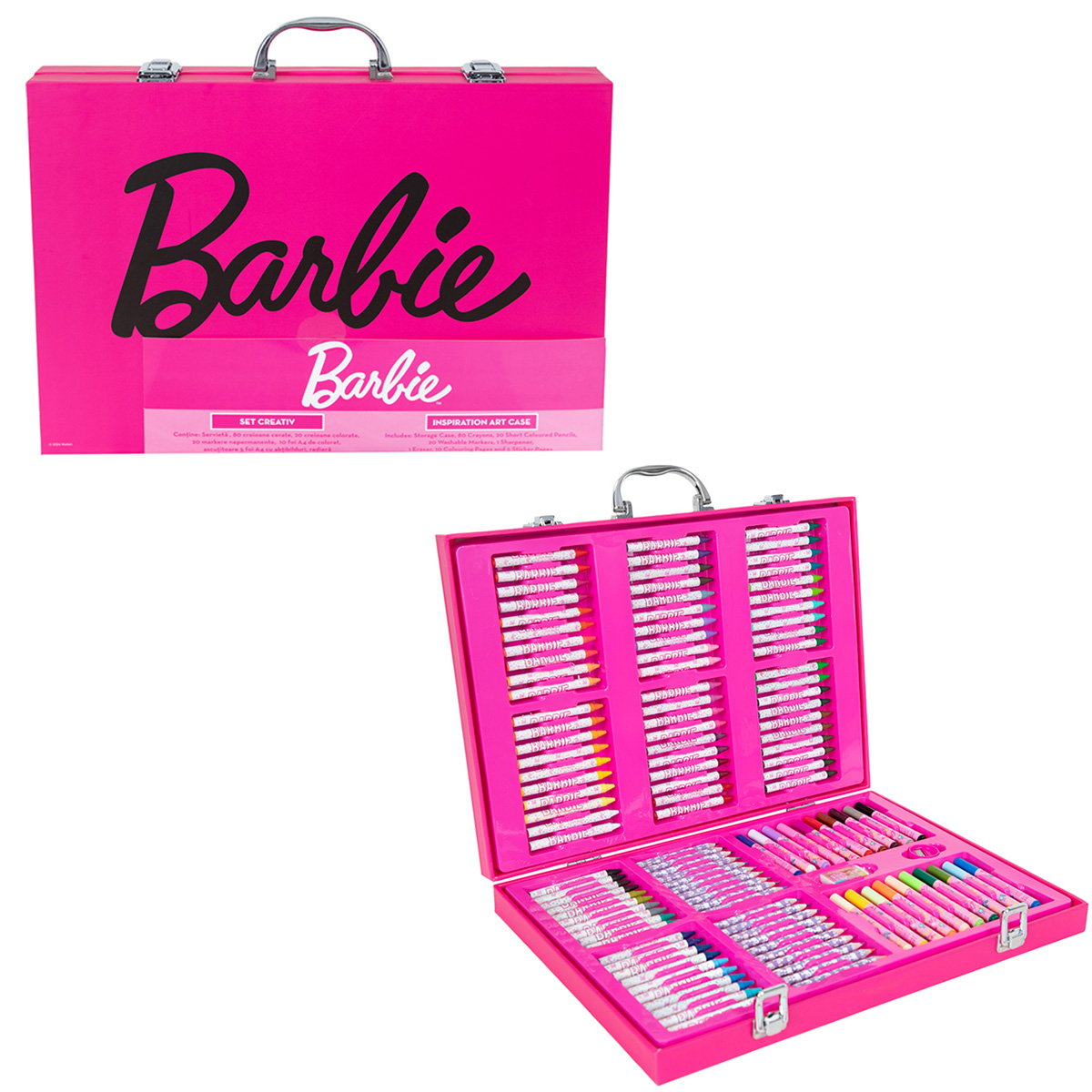 Set de colorat in trusa, Barbie, 137 piese