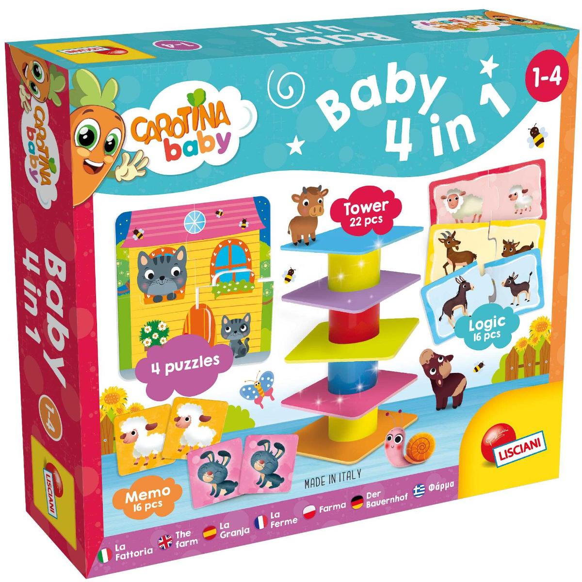 Joc educativ 4 in 1, Lisciani, Carotina Baby