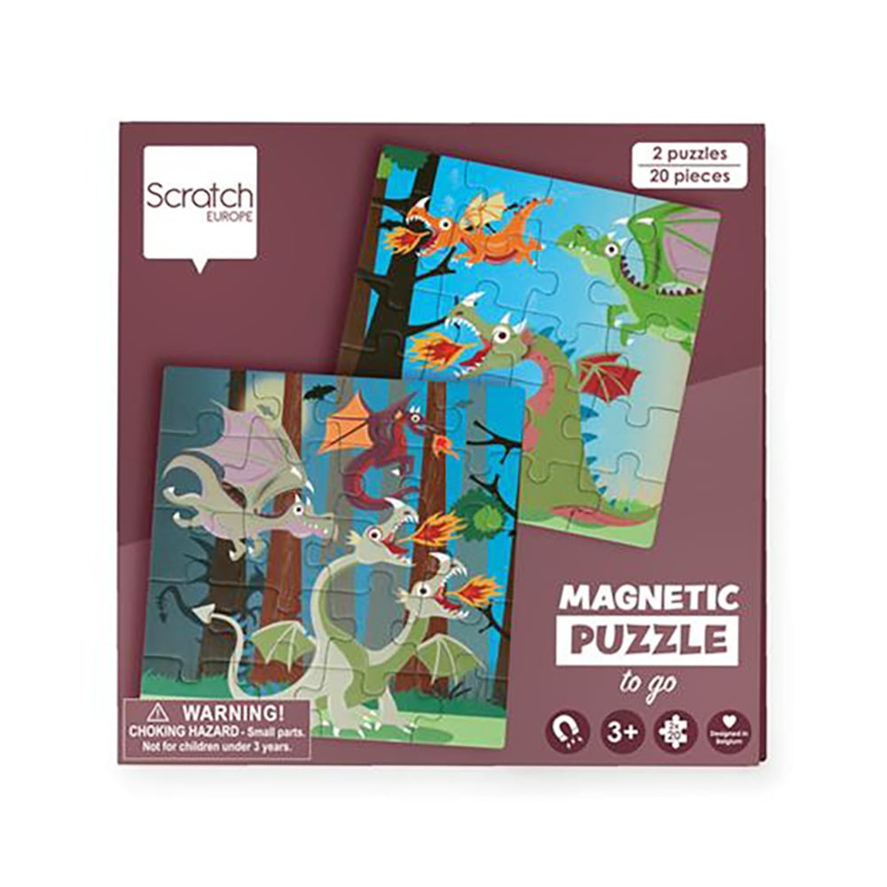 Puzzle magnetic Scratch, Dragoni, 20 piese Dragoni imagine noua responsabilitatesociala.ro