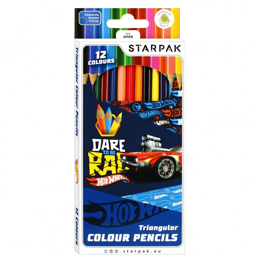 Creioane colorate, Starpak, Hot Wheels, 12 buc