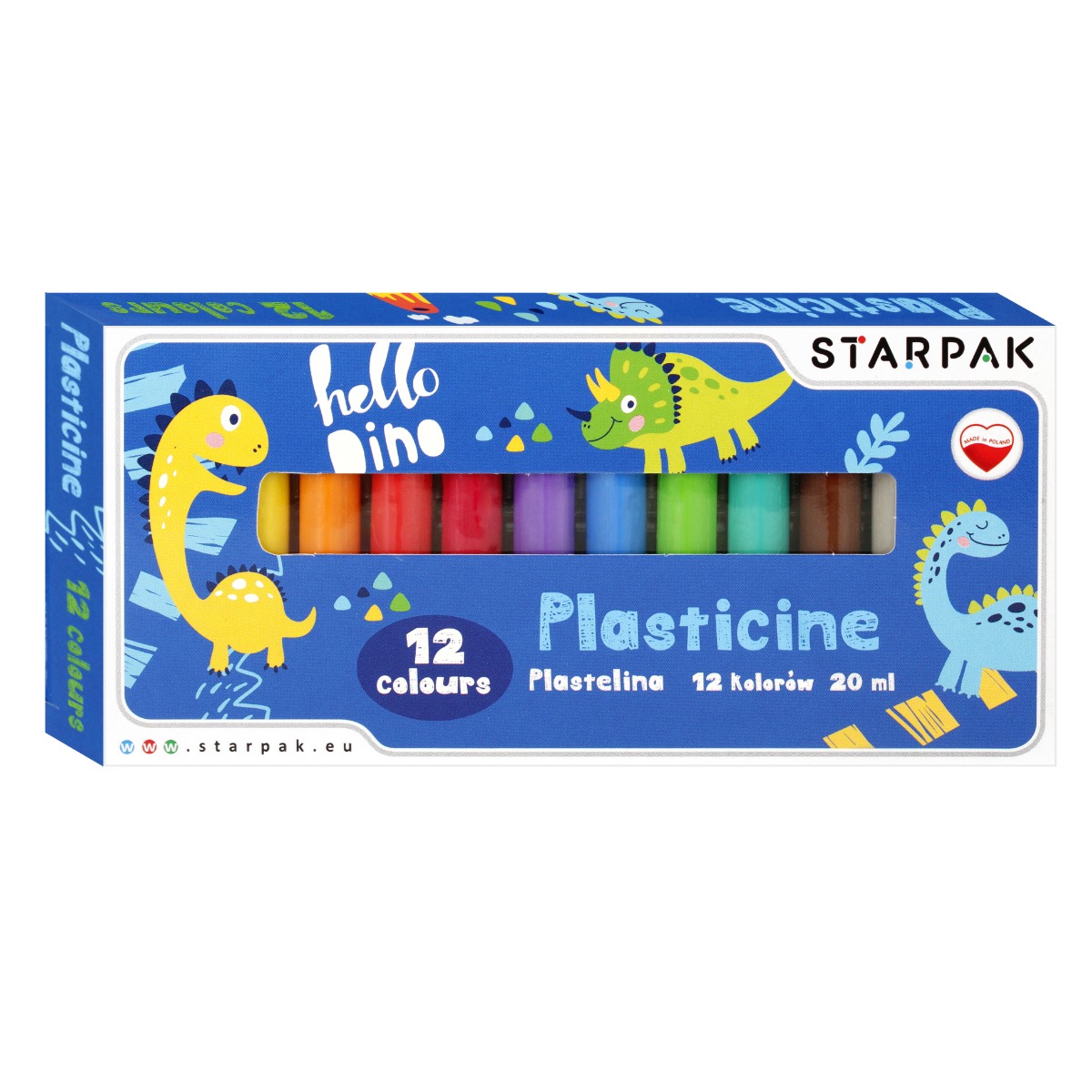 Set plastilina Starpak, Dino, 12 culori