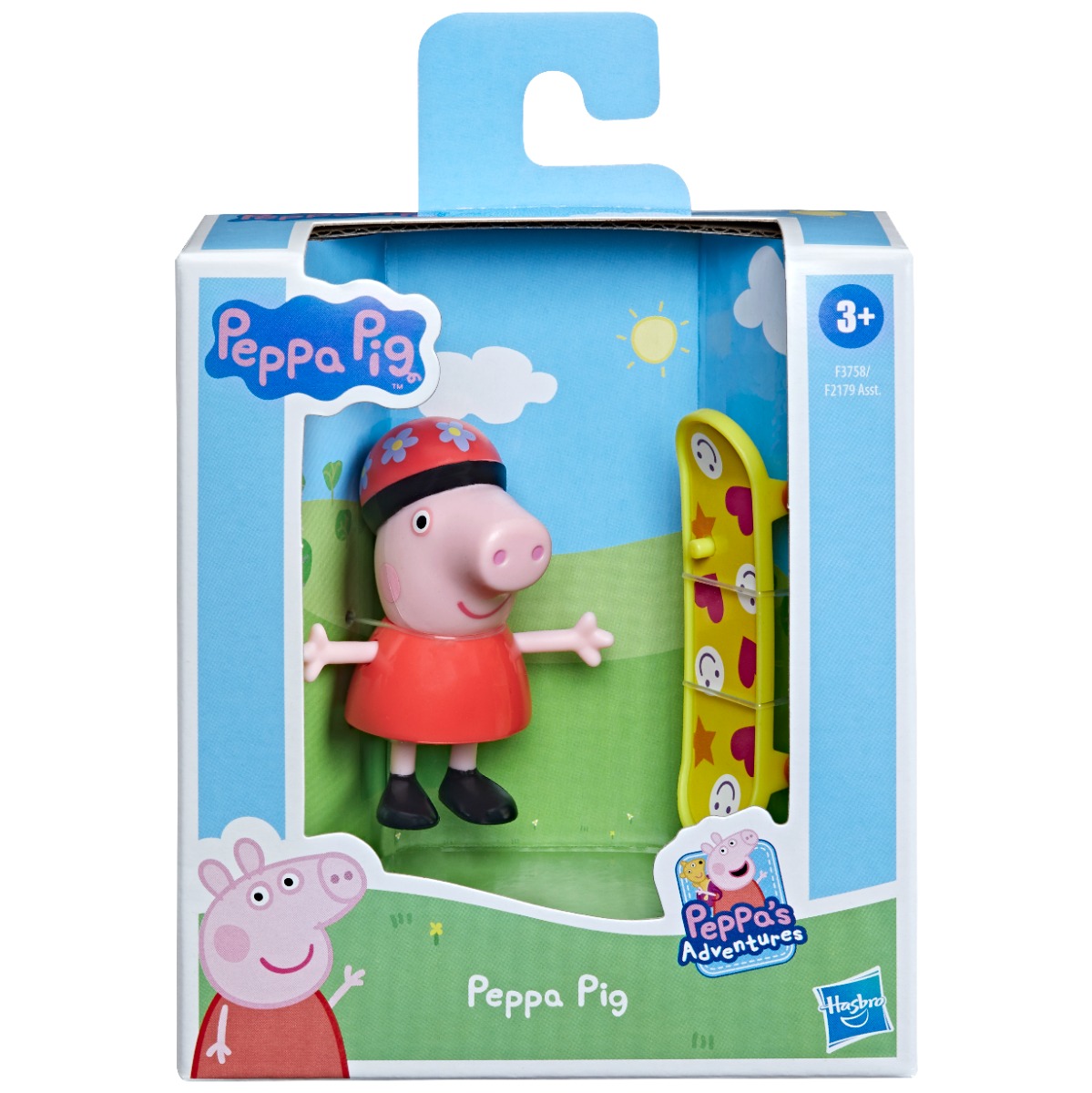 Figurina Peppa Pig cu skateboard, 7 cm, F3758