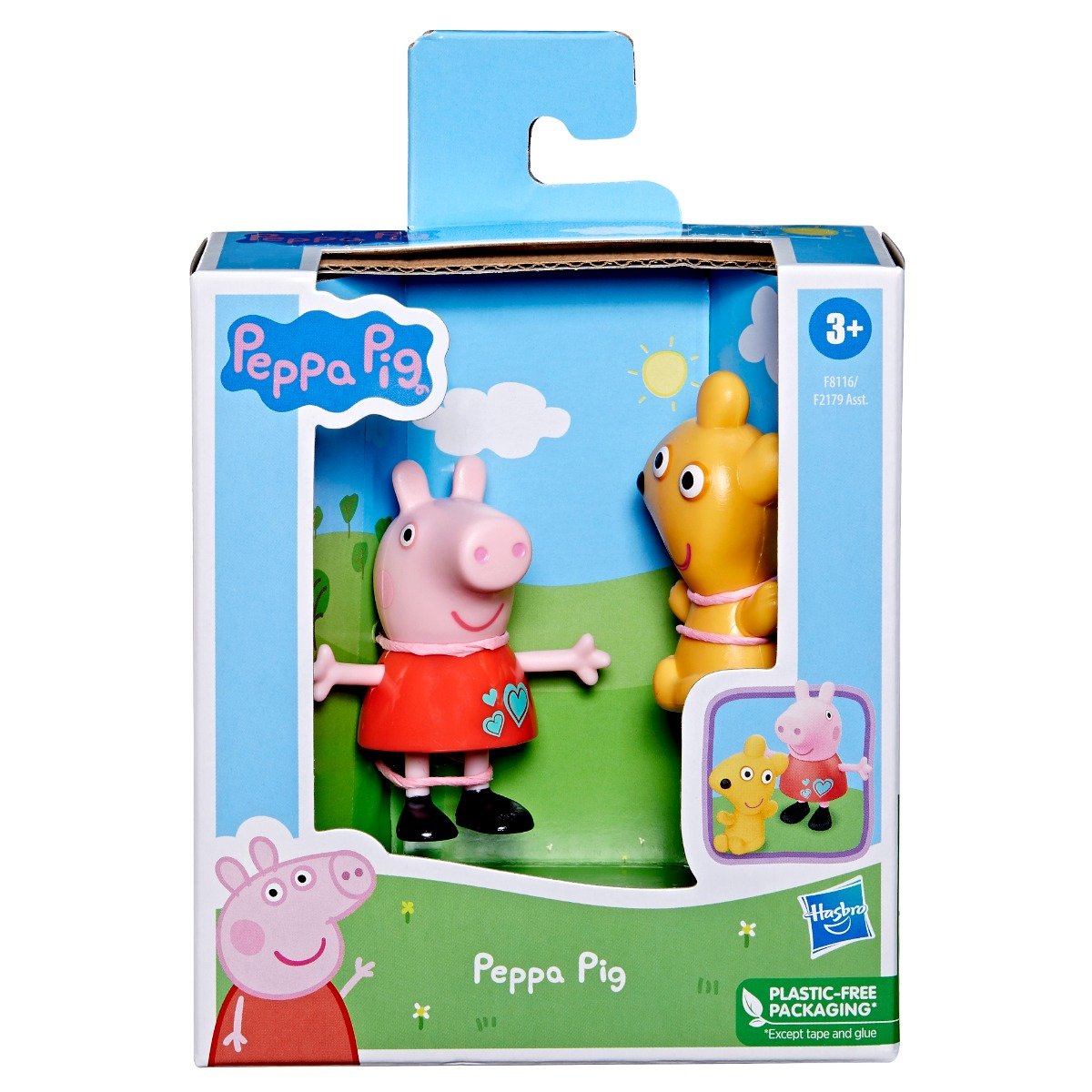 Set 2 figurine Peppa Pig si Teddy Bear, 7 cm, F8116