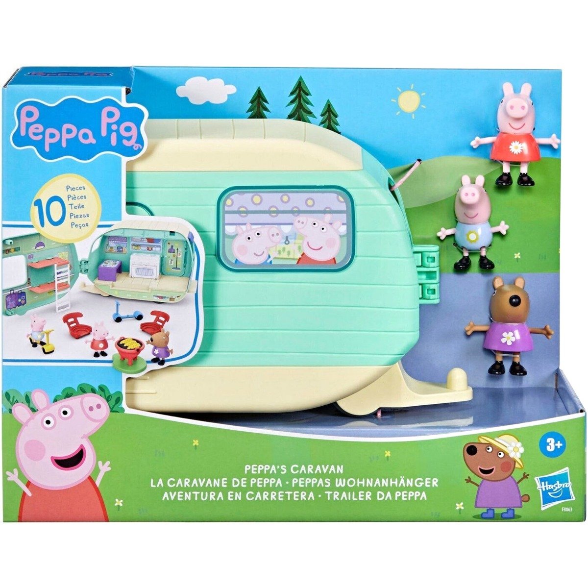 Set de joaca cu figurine, Peppa Pig, Caravana lui Peppa, F8863