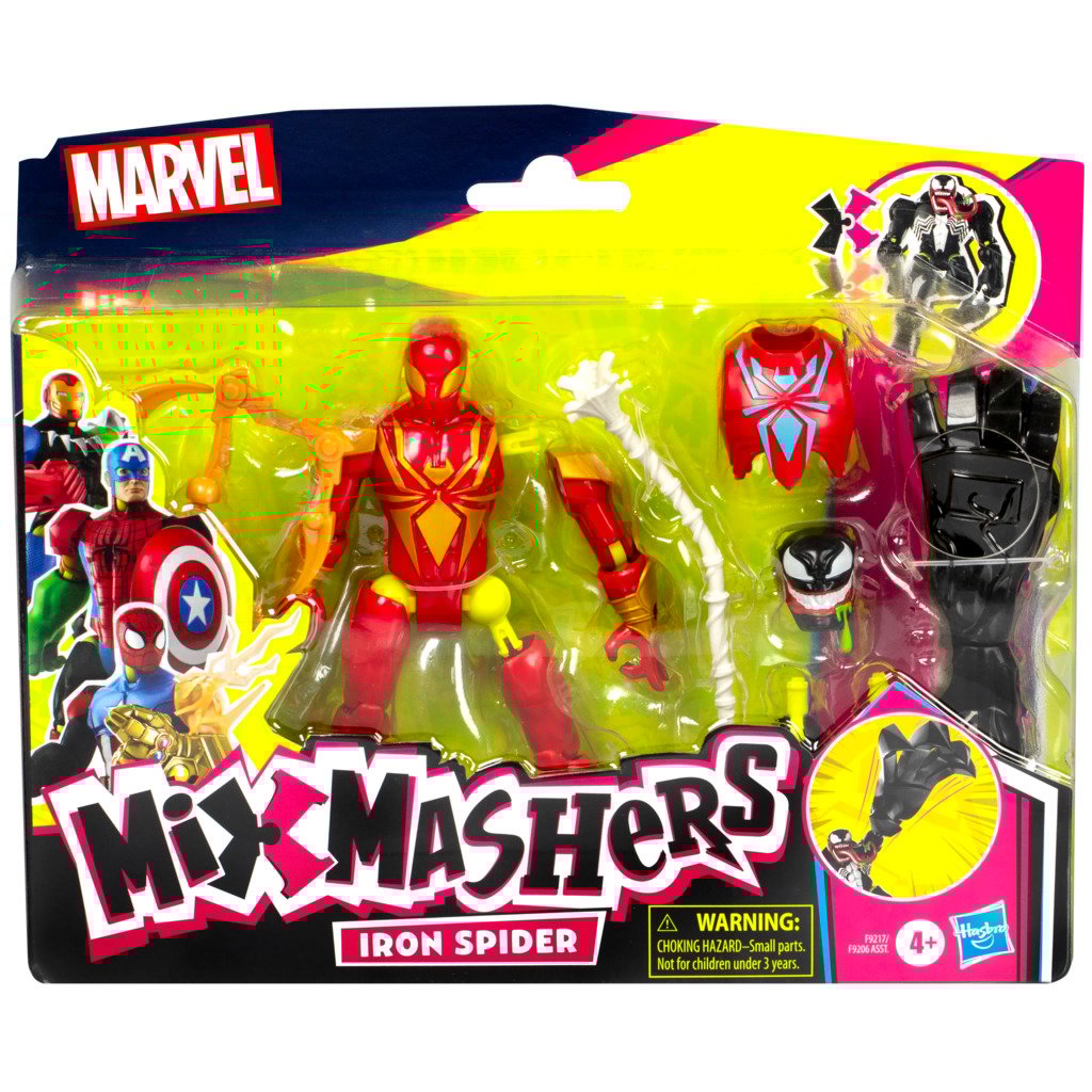 Figurina cu accesorii, Marvel Spiderman, Mixmashers, Iron Spider, F9217