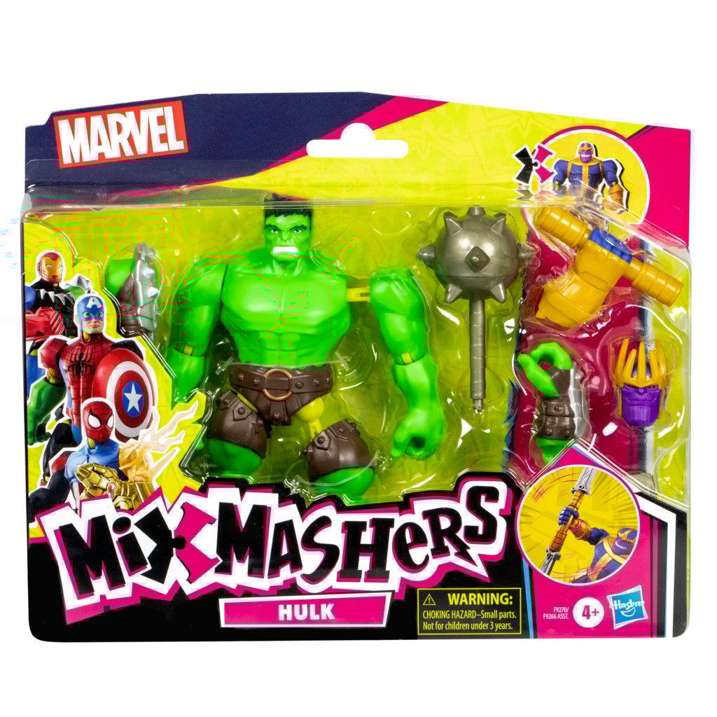 Figurina articulata cu accesorii, Marvel Avengers, Mixmashers, Hulk, F9270