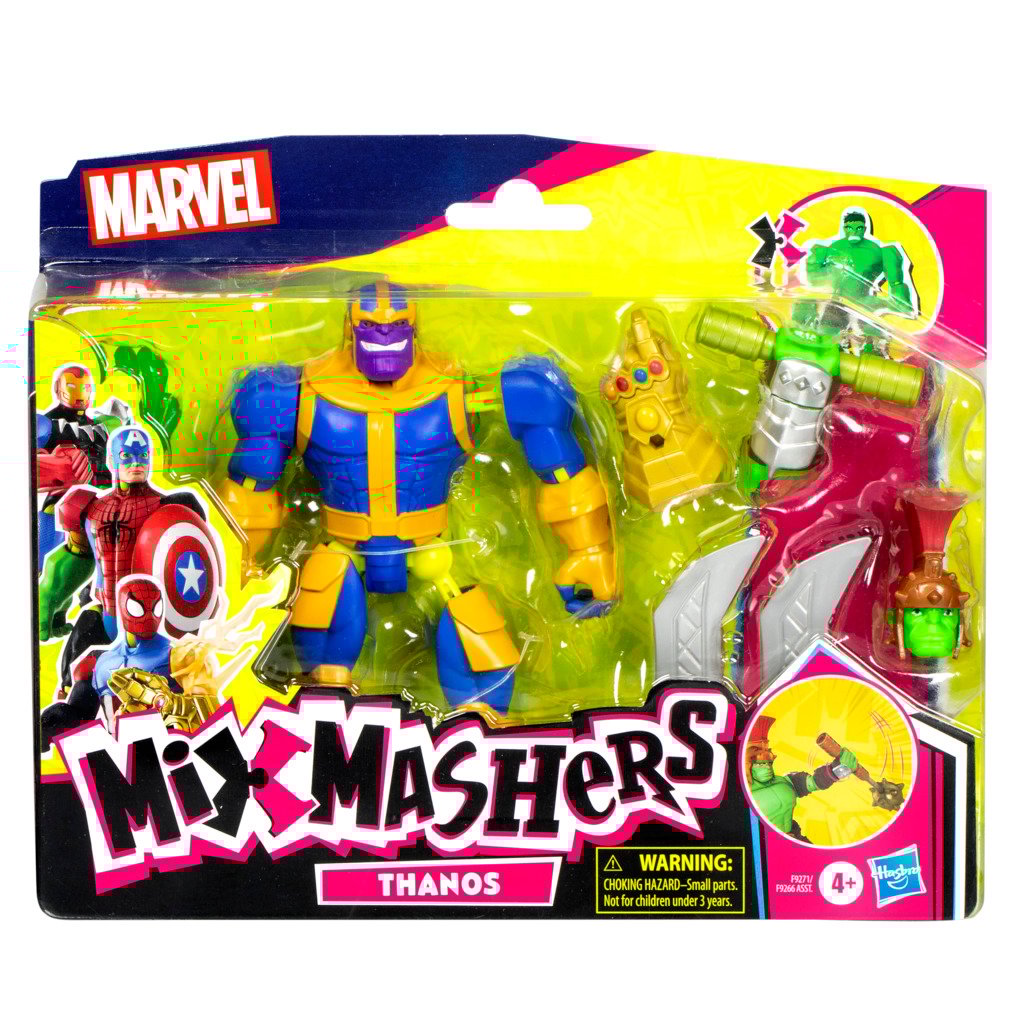 Figurina articulata cu accesorii, Marvel Avengers, Mixmashers, Thanos, F9271