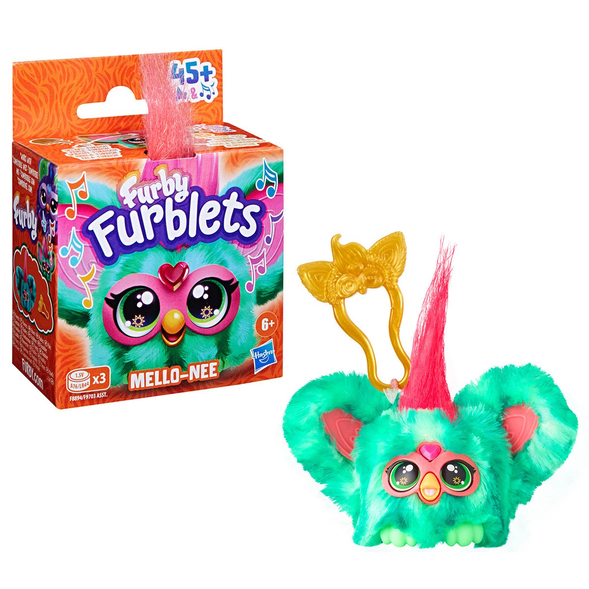 Jucarie de plus interactiva, Furby Furblets, Mello-Nee, 5 cm
