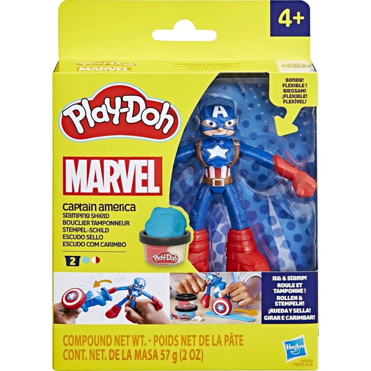 Set de joaca cu figurina, Play-Doh, Marvel, Captain America, G0056