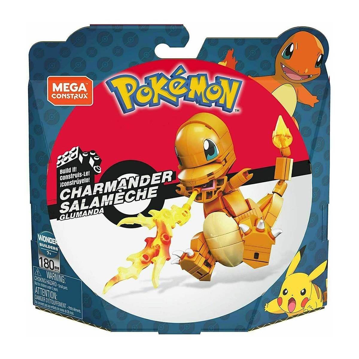 Set de constructie, Mega Bloks, Pokemon Charmander, 180 piese, GKY96