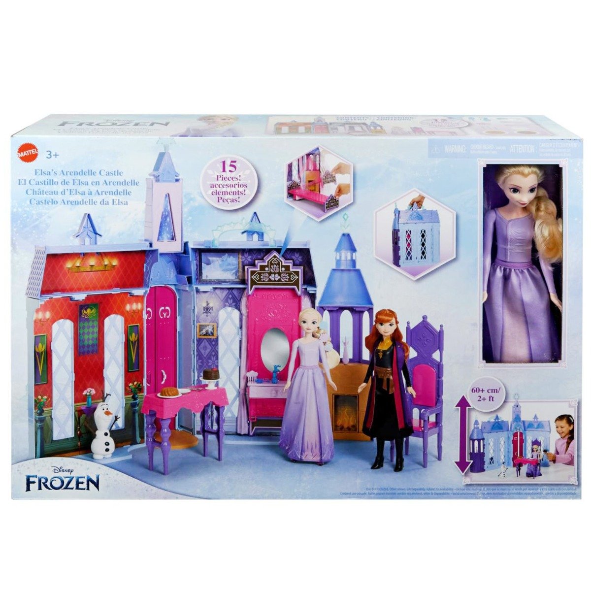Set de joaca cu papusa, Disney Frozen, Castelul din Arendelle, HLW61