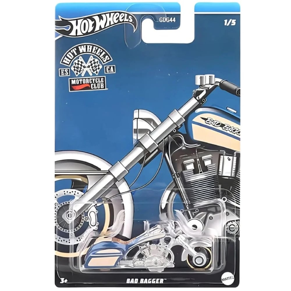 Motocicleta metalica, Hot Wheels, Bag Bagger, 1:64, HRR90