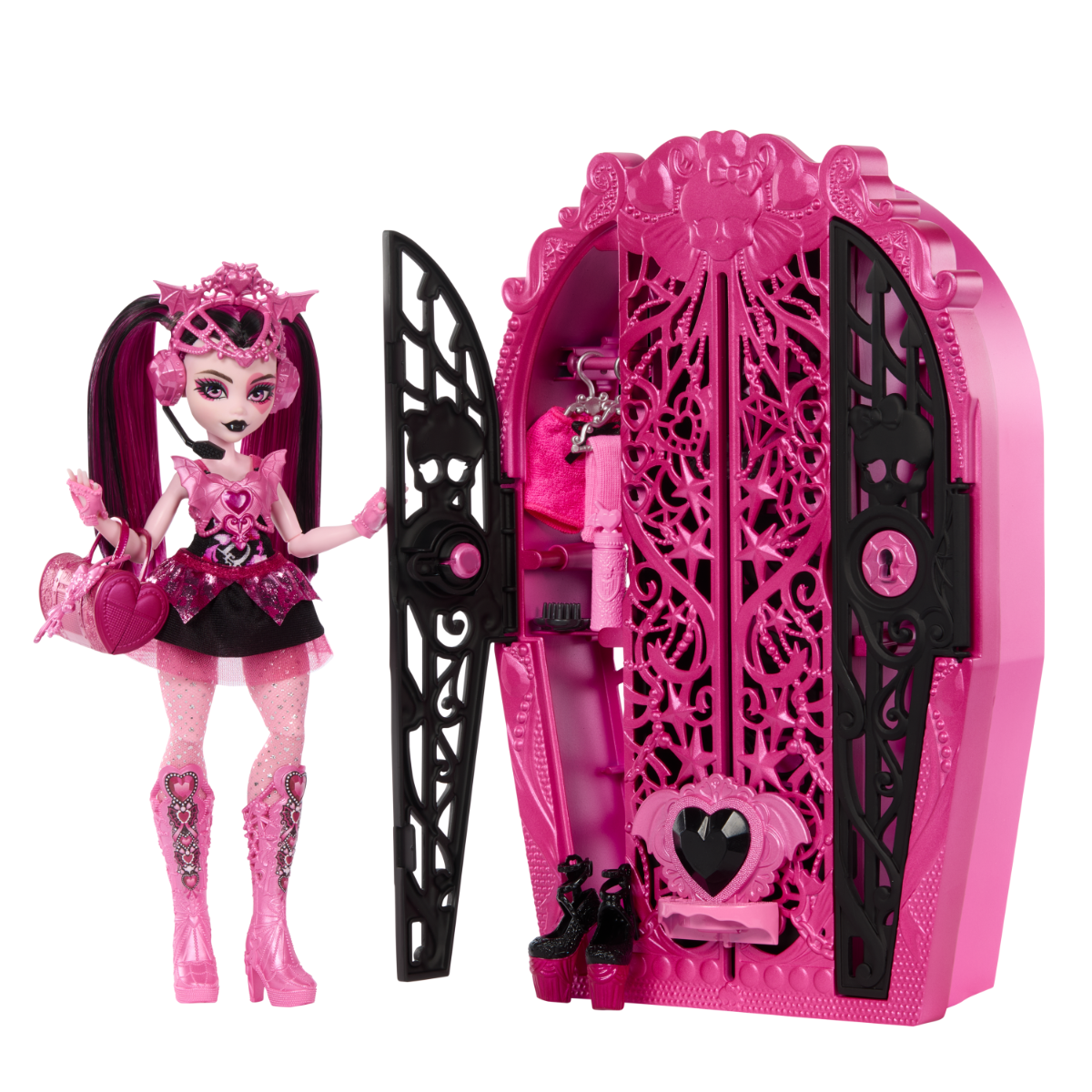 Papusa cu accesorii, Monster High, Skulltimate Secrets, Draculaura, HXH84