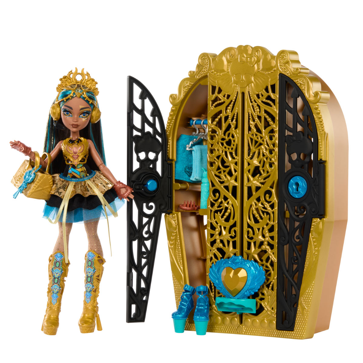 Papusa cu accesorii, Monster High, Skulltimate Secrets, Cleo De Nile, HXH86