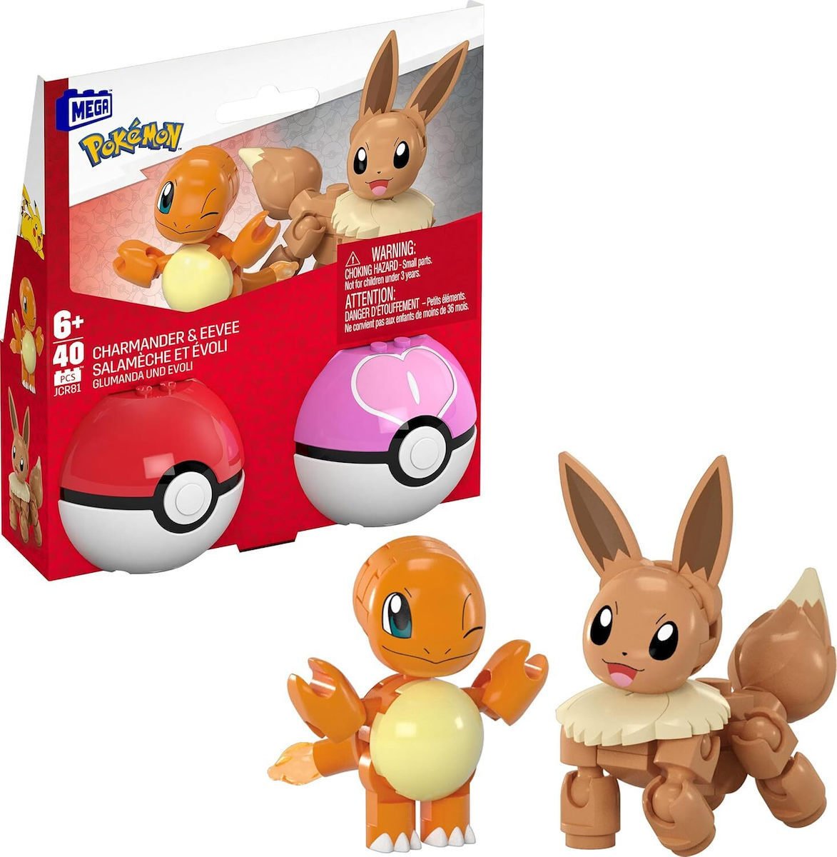 Set de constructie, Mega Pokemon, Charmander si Eevee, JCR81