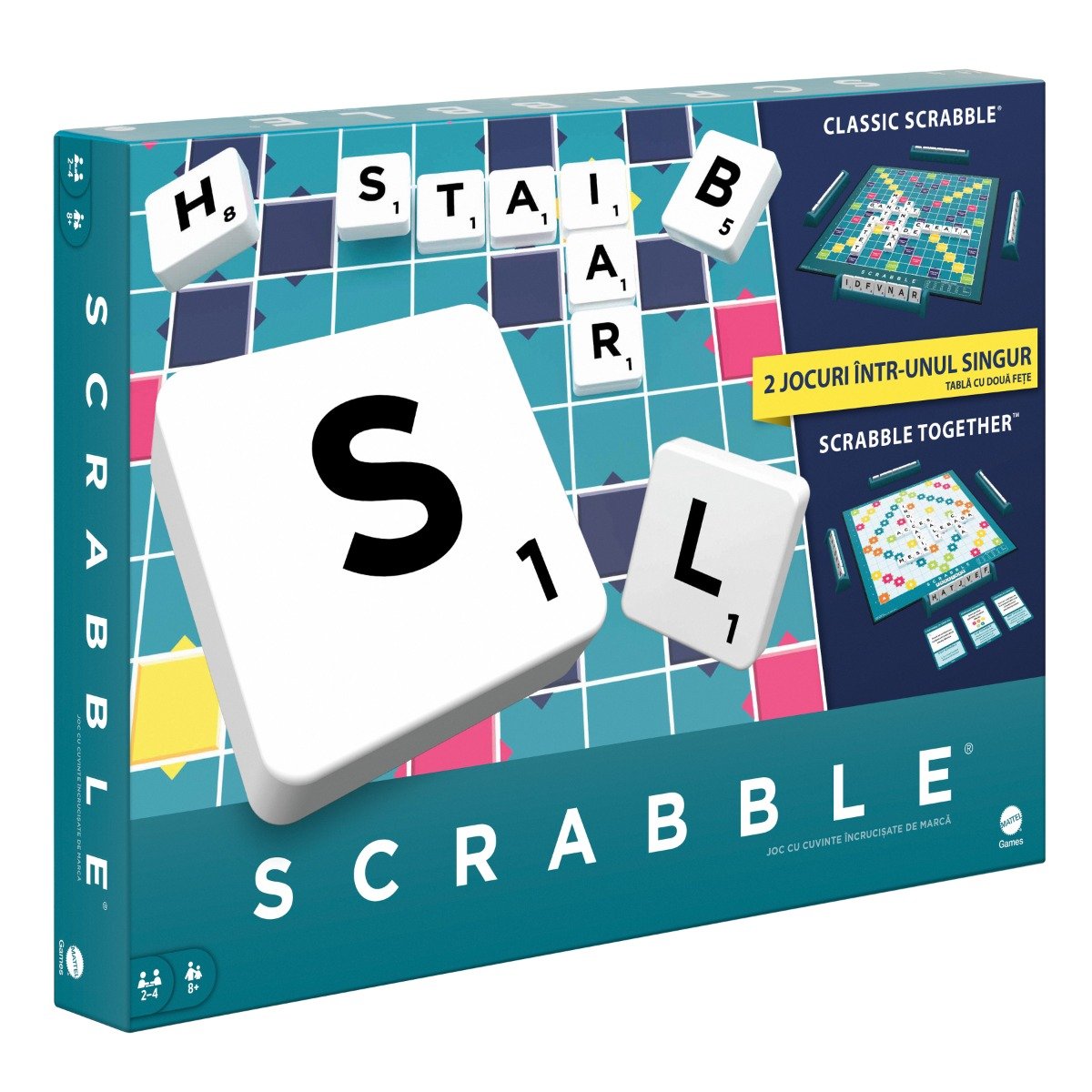 Joc de societate 2 in 1 Scrabble, Core Refresh, in Limba Romana, HXW11
