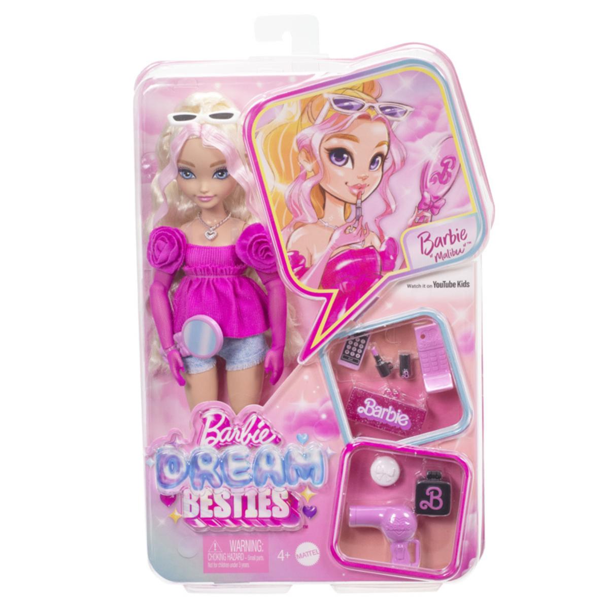 Papusa cu accesorii, Barbie, Dream Besties, Malibu, HYC21