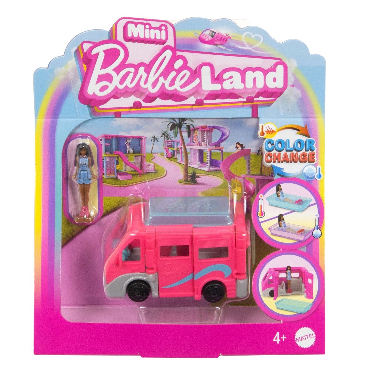 Set de joaca cu vehicul si papusa Barbie, Mini BarbieLand, HYF38