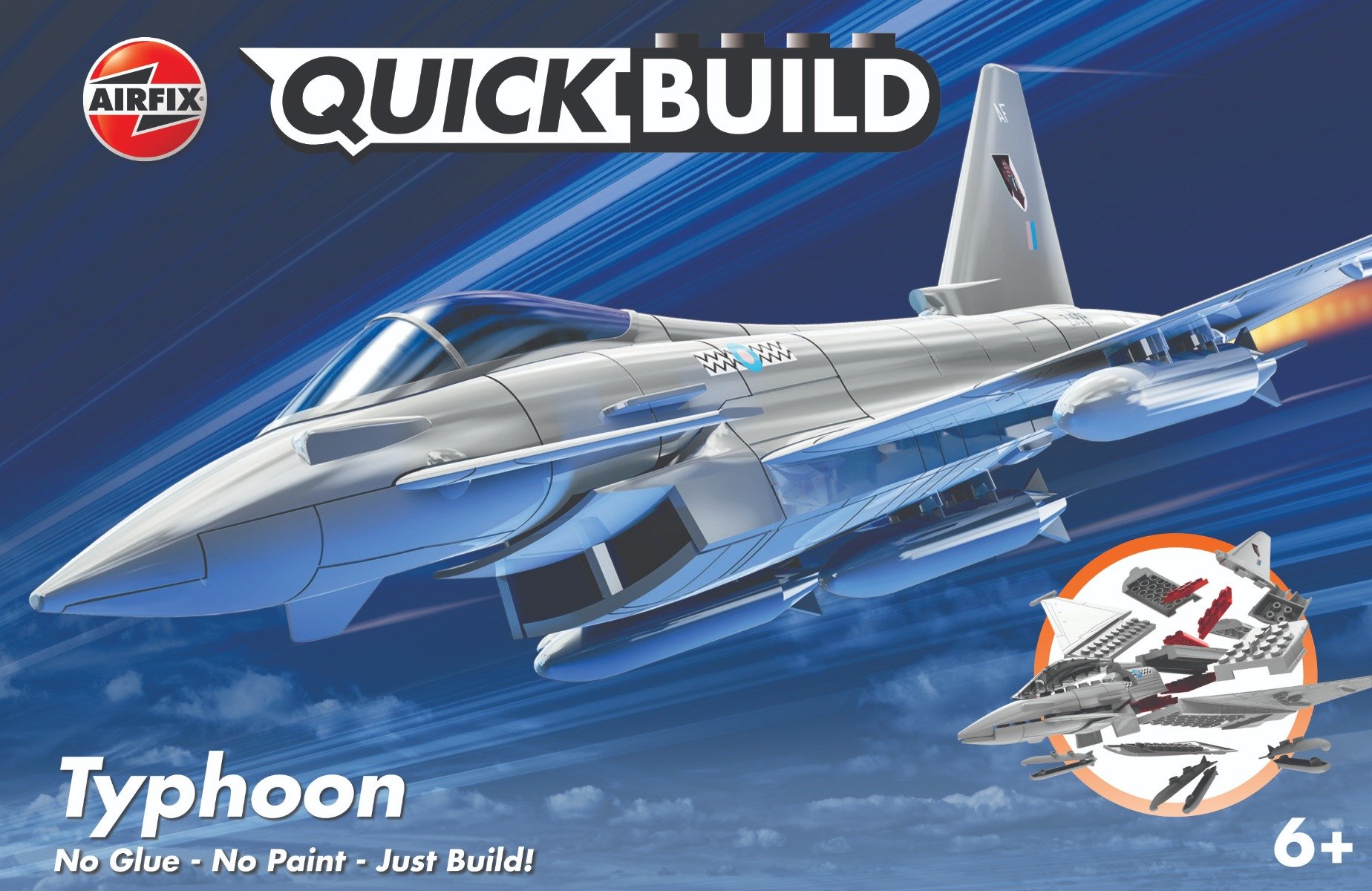 Set de constructie, Airfix, Quickbuild Eurofighter Typhoon, 27 piese
