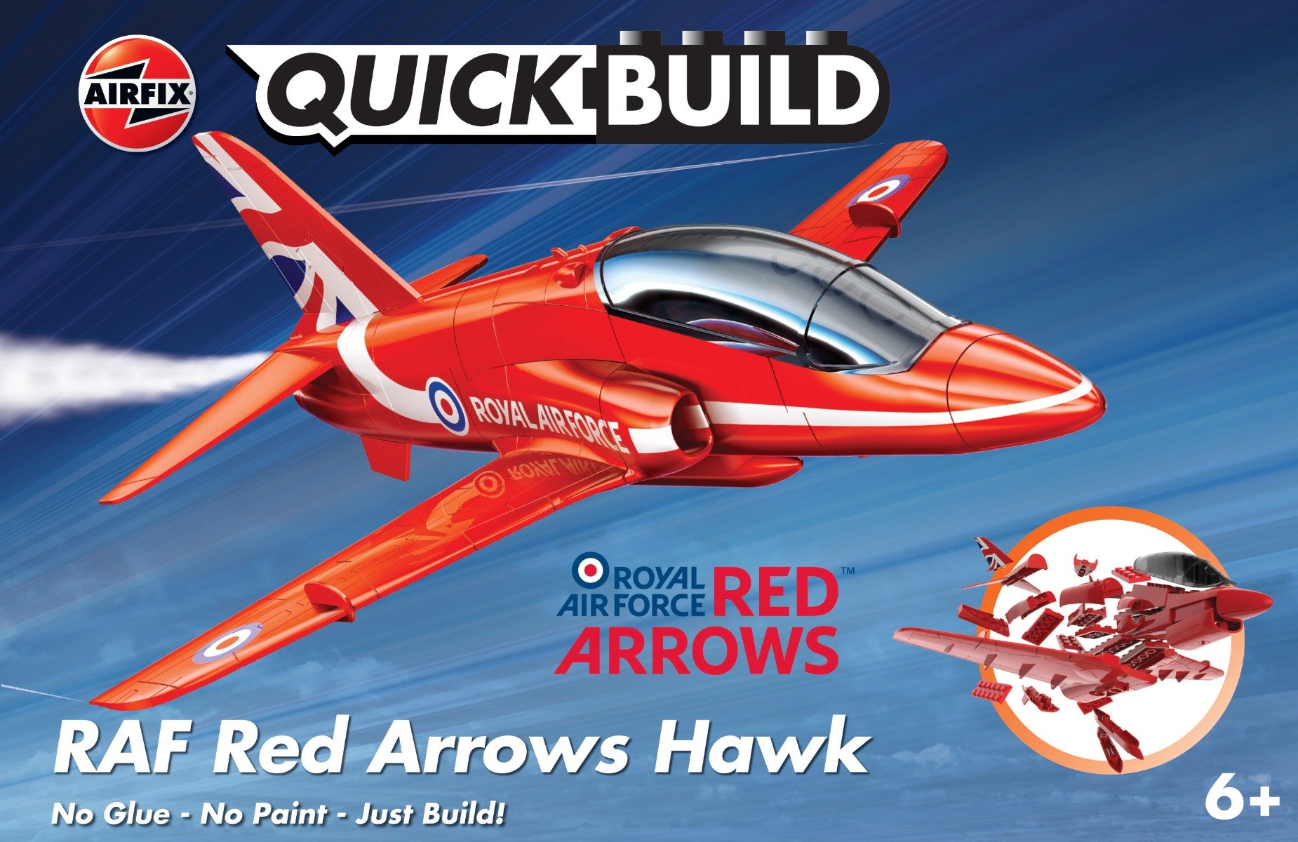 Set de constructie, Airfix Quickbuild, Red Arrows Hawk, 31 piese