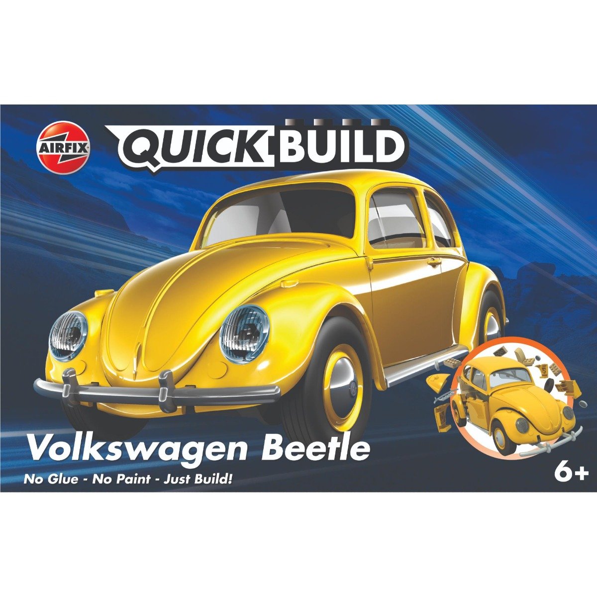 Set de constructie, Airfix Quickbuild, Vw Beetle, Yellow, 36 piese