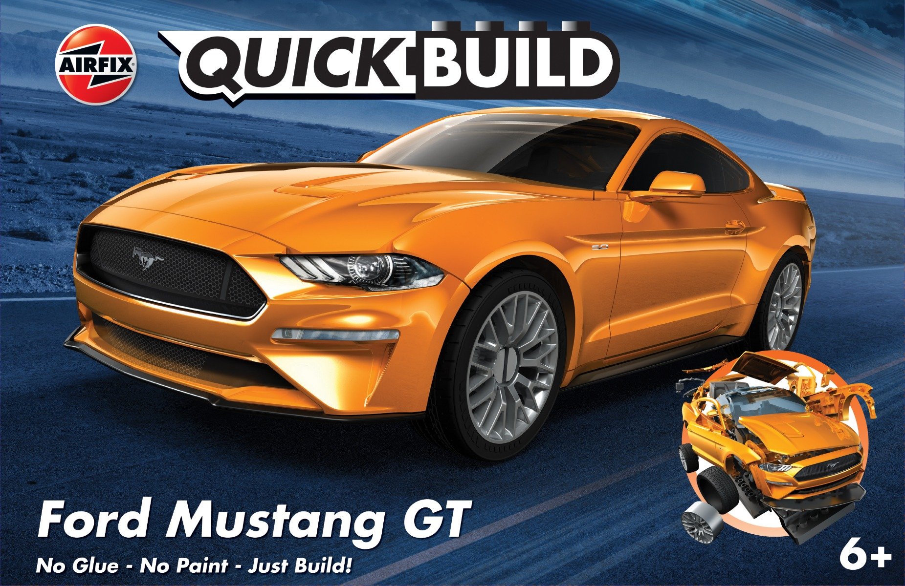 Set de constructie, Airfix Quickbuild, Ford Mustang Gt, 46 piese