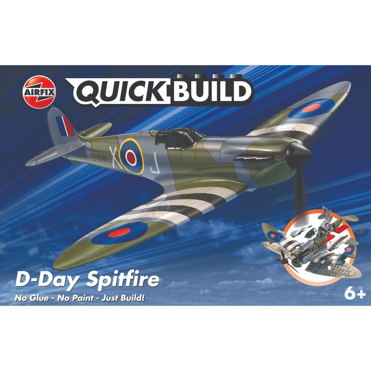 Set de constructie, Airfix Quickbuild, Avion D-Day Spitfire, 34 piese