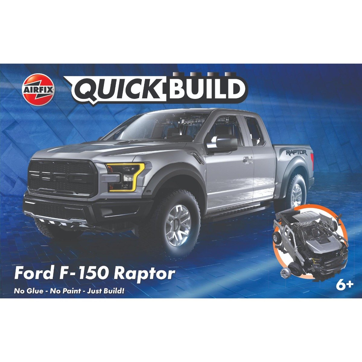 Set de constructie, Airfix Quickbuild, Ford F-150 Raptor, Grey, 43 piese