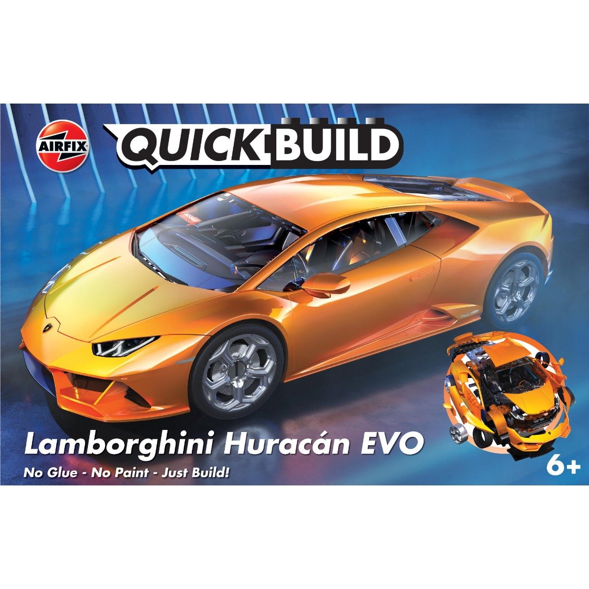 Set de constructie, Airfix Quickbuild, Lamborghini Huracan Evo, 45 piese