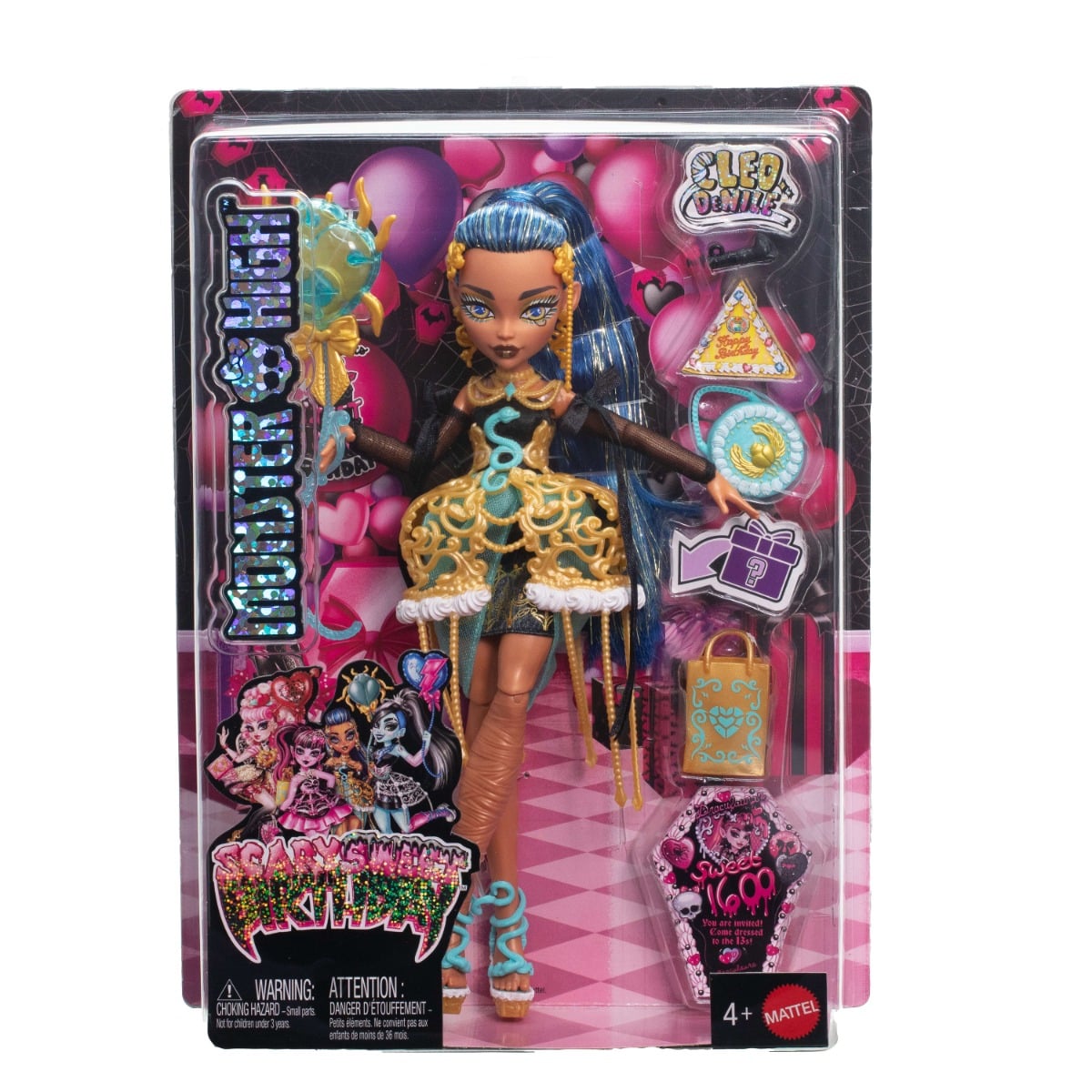 Papusa Monster High, Cleo Scary, Sweet Birthday, JBG76