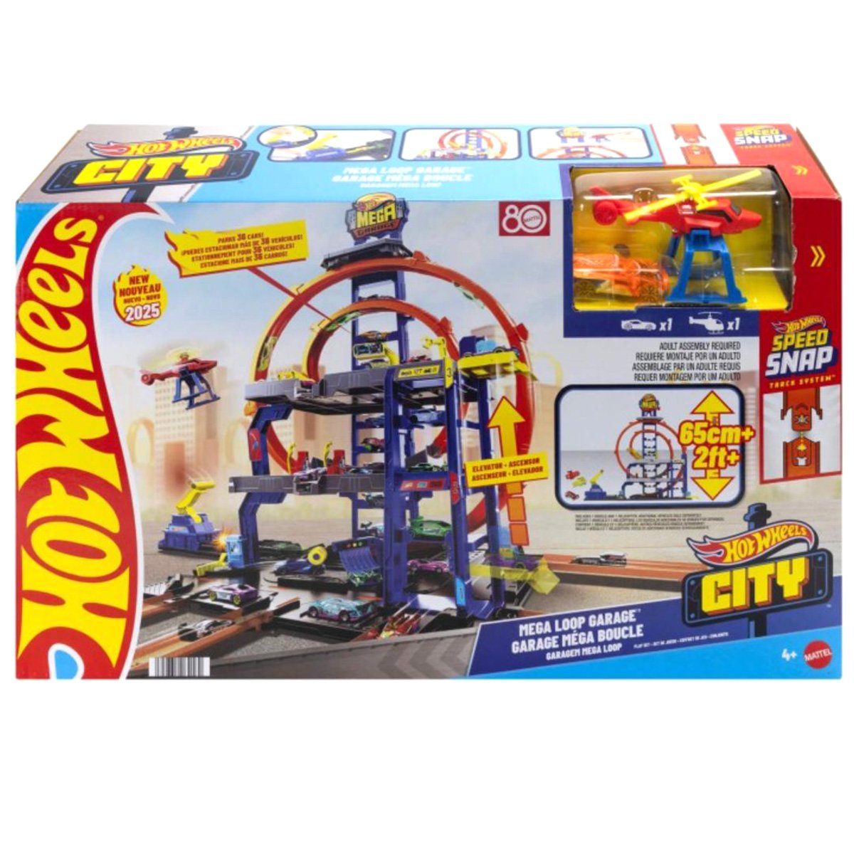 Set de joaca cu masinuta, Hot Wheels City, Mega Garage, JBM74