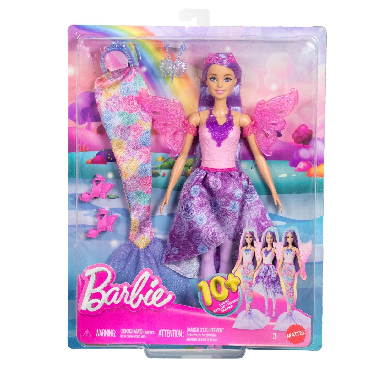 Papusa cu accesorii de zana si sirena, Barbie Fantasy, JCP74