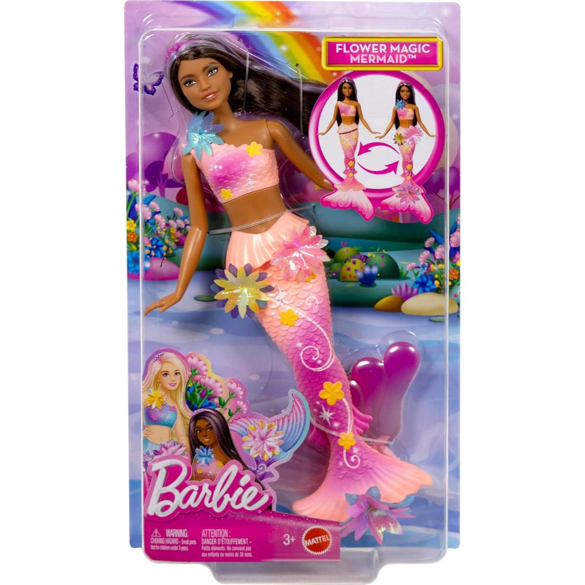 Papusa sirena Barbie, Flower Magic Mermaind, JDM73