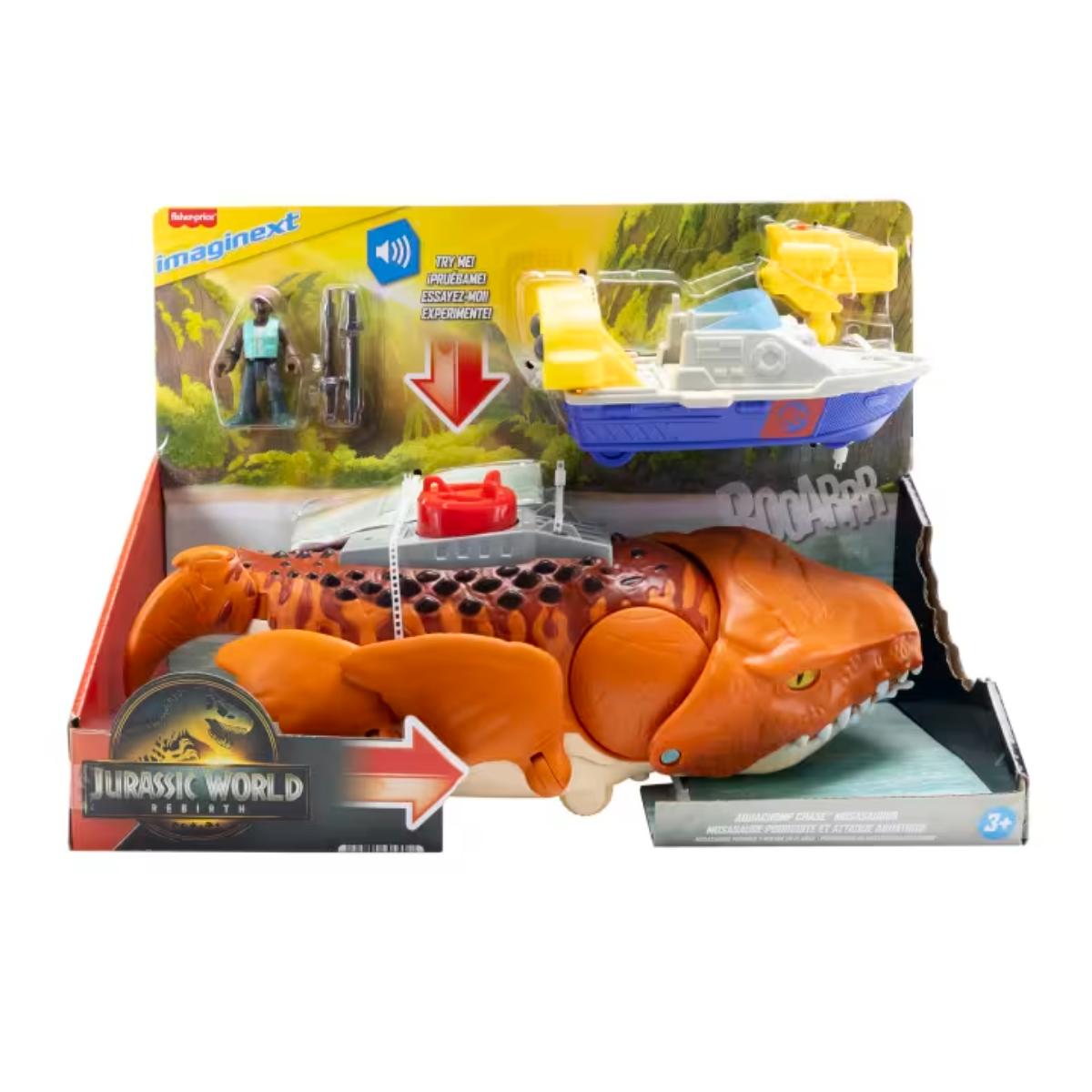 Set de joaca cu figurina articulata, Jurassic World Renaissance, Mosaurus, JFR23