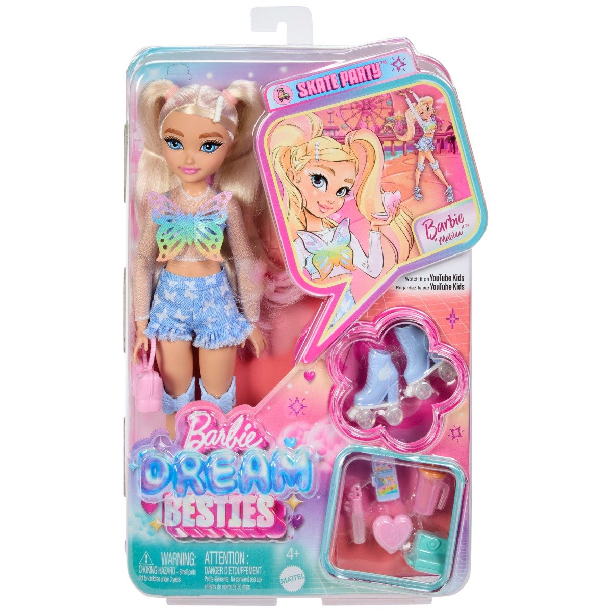 Papusa Barbie, Dream Besties Malibu, Skate Party, JFX96
