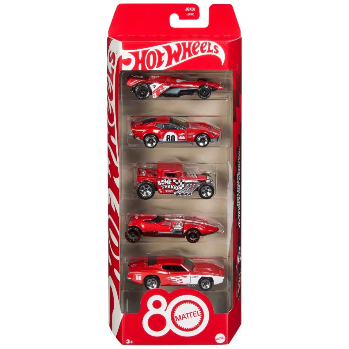 Set 5 masinute metalice Hot Wheels 80th Anniversary JGK08