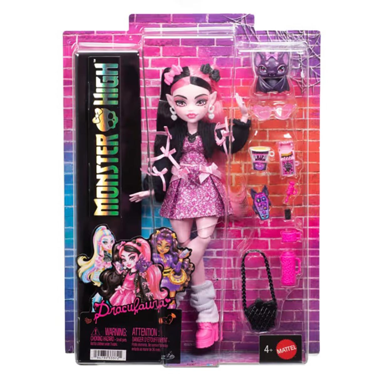 Papusa cu animal de companie, Monster High, Draculaura Refresh, JHK29