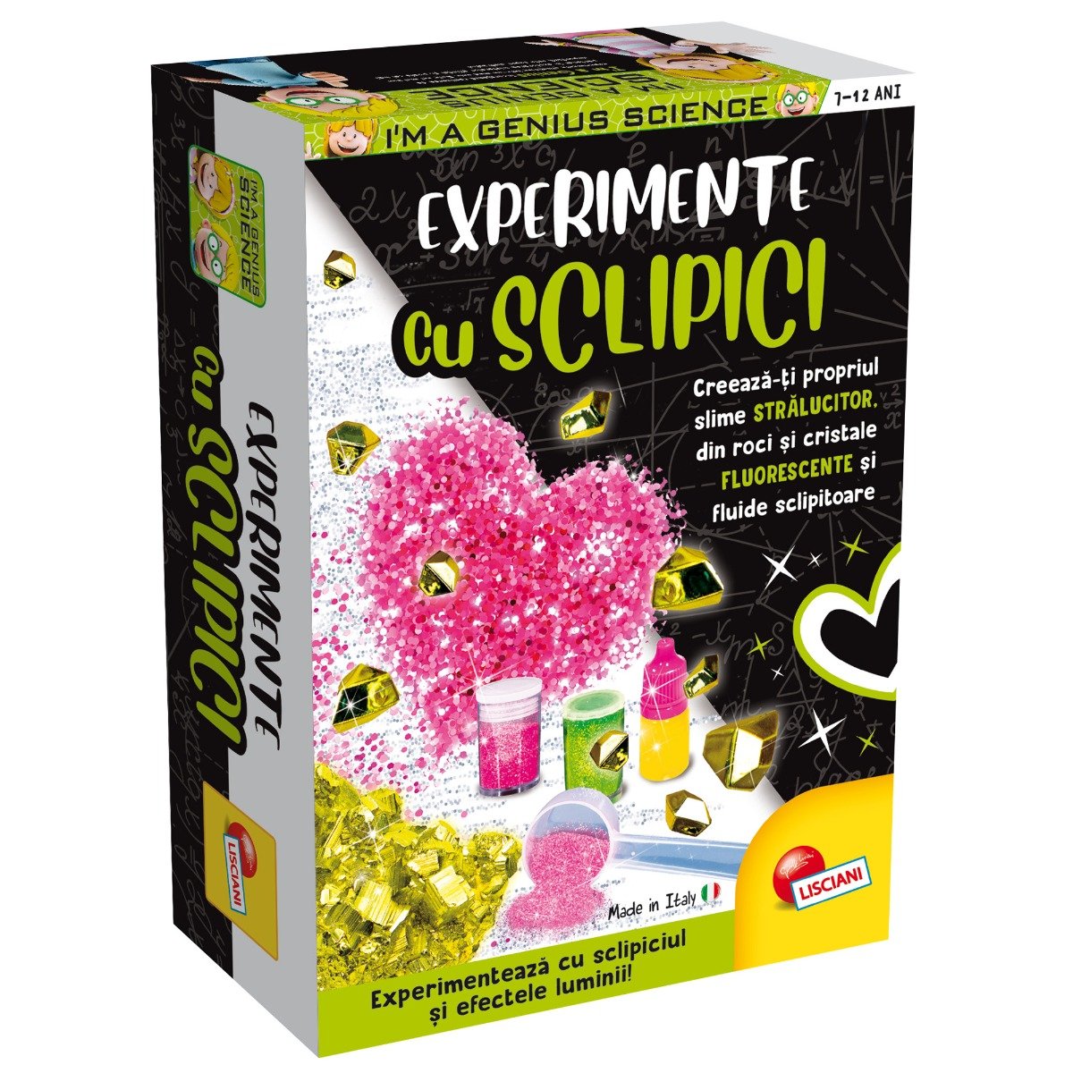 Set de experimente cu sclipici, Lisciani