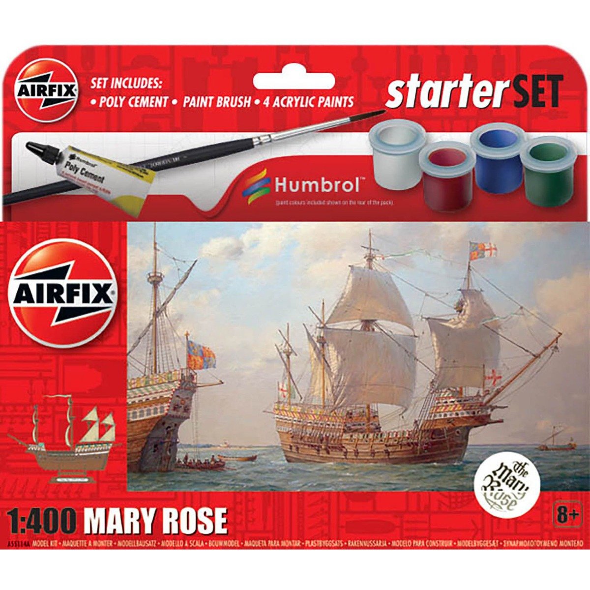 Set de constructie, Airfix Starter Set, Mary Rose, 29 piese
