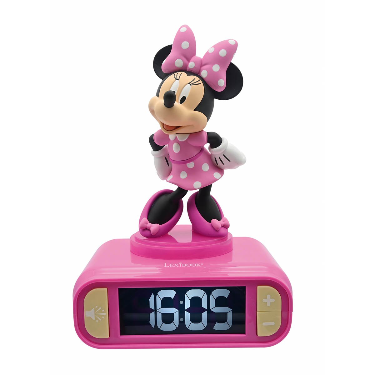 Ceas digital cu alarma si lumina de noapte, Lexibook, Minnie Mouse