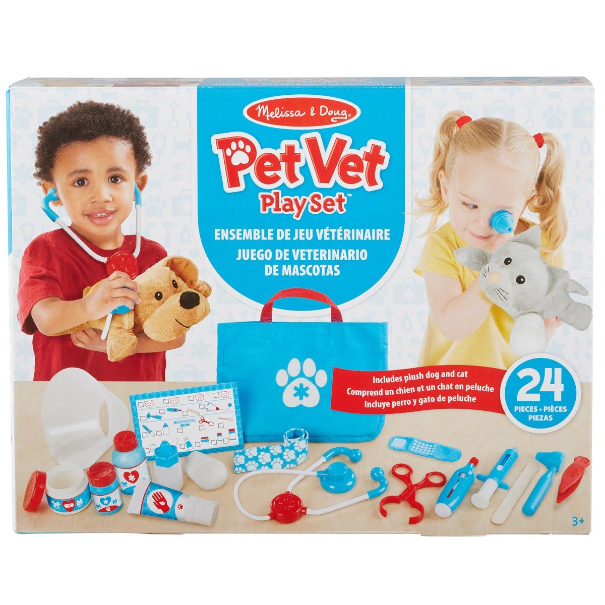 Set de joaca, Melissa & Doug, La veterinar, 24 piese, 6074883