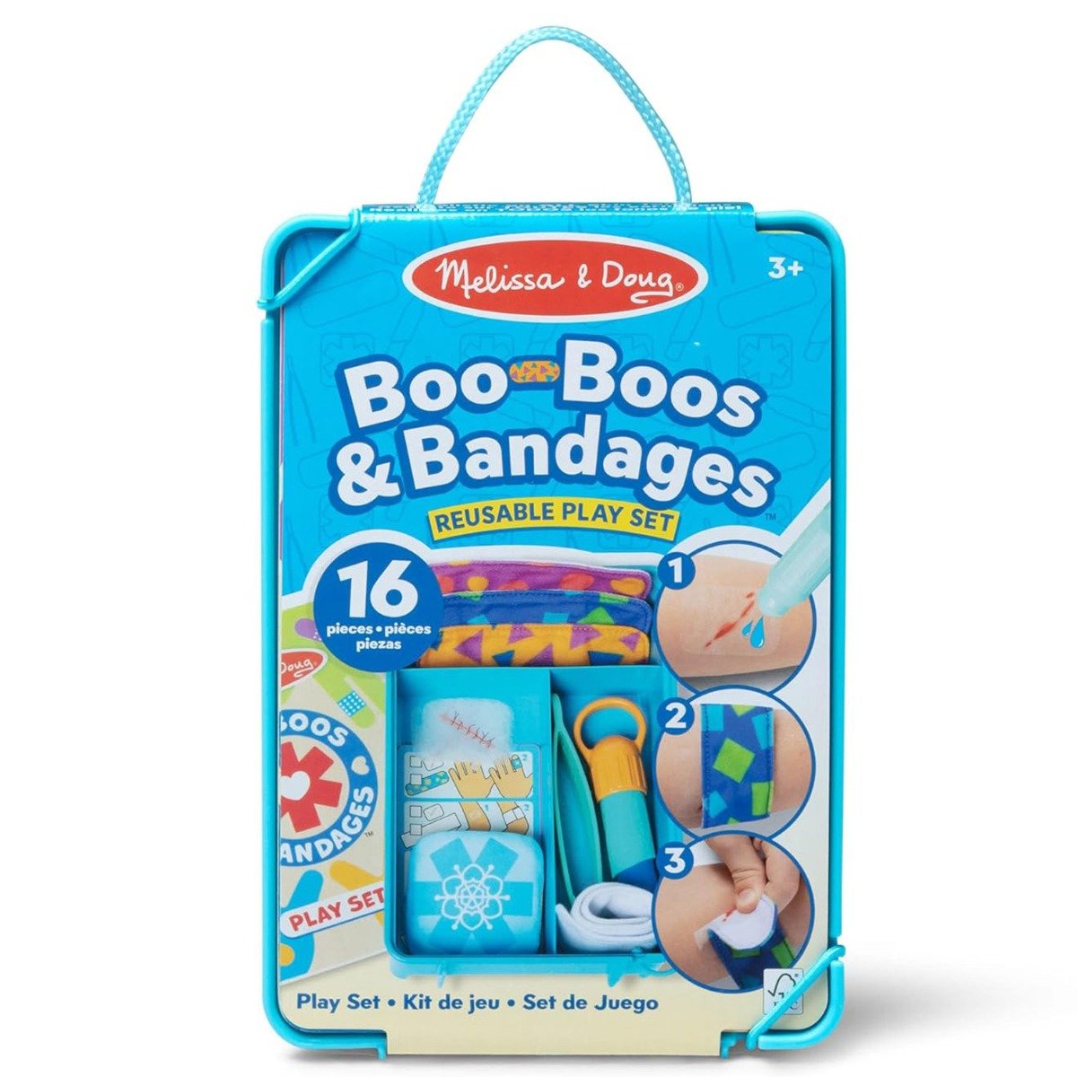 Trusa de prim ajutor cu bandaje reutilizabile Melissa & Doug, 16 piese, 6074904