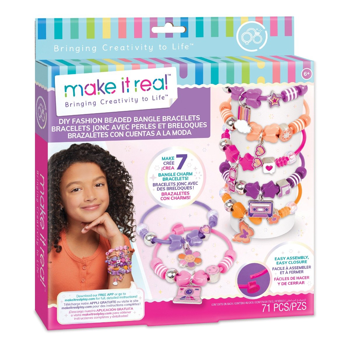 Set de creat 7 bratari, Make It Real, Fashion Bangle Bracelets, 71 piese