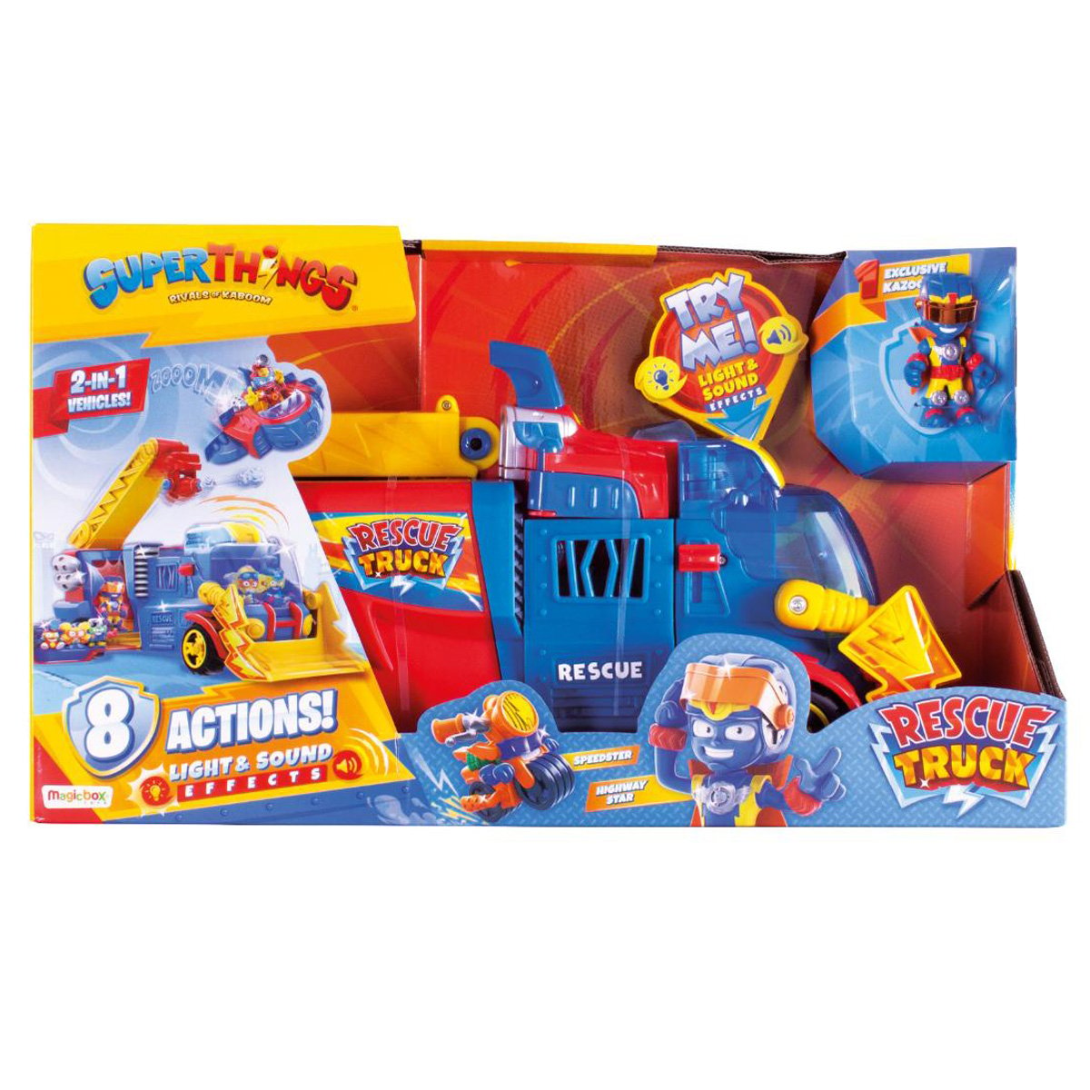 Set camion 2 in 1 si figurina Kazoom Kid, Superthings, Rescue Truck