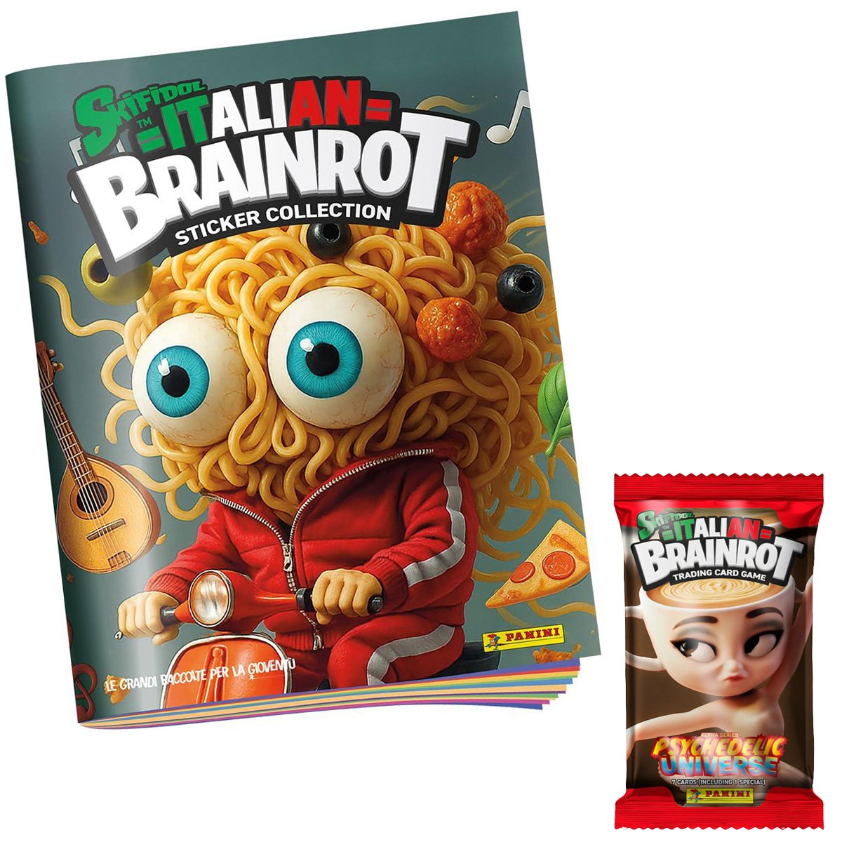 Set album si un pachet de carti, Panini, Skifidol Italian Brainrot, Starter Pack