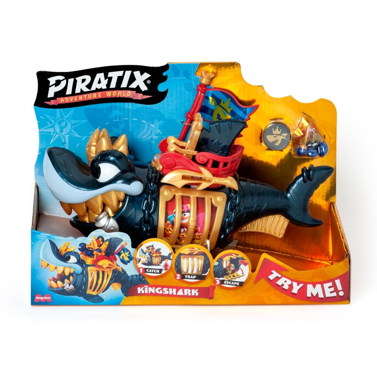 Set de joaca cu figurina, Piratix, King Shark Gold