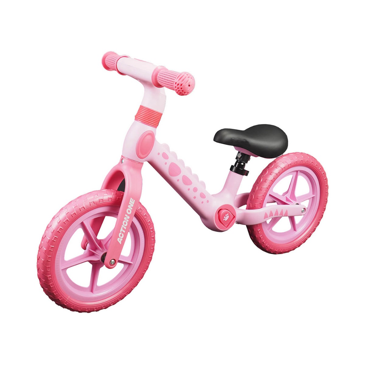 Bicicleta fara pedale pentru copii 2-5 ani, Action One Spiky, 12 inch, Roz Action One imagine noua