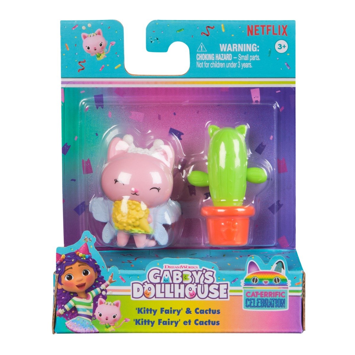 Set figurina si accesoriu, Gabbys Dollhouse, Kitty Fairy si Cactus, 20149927