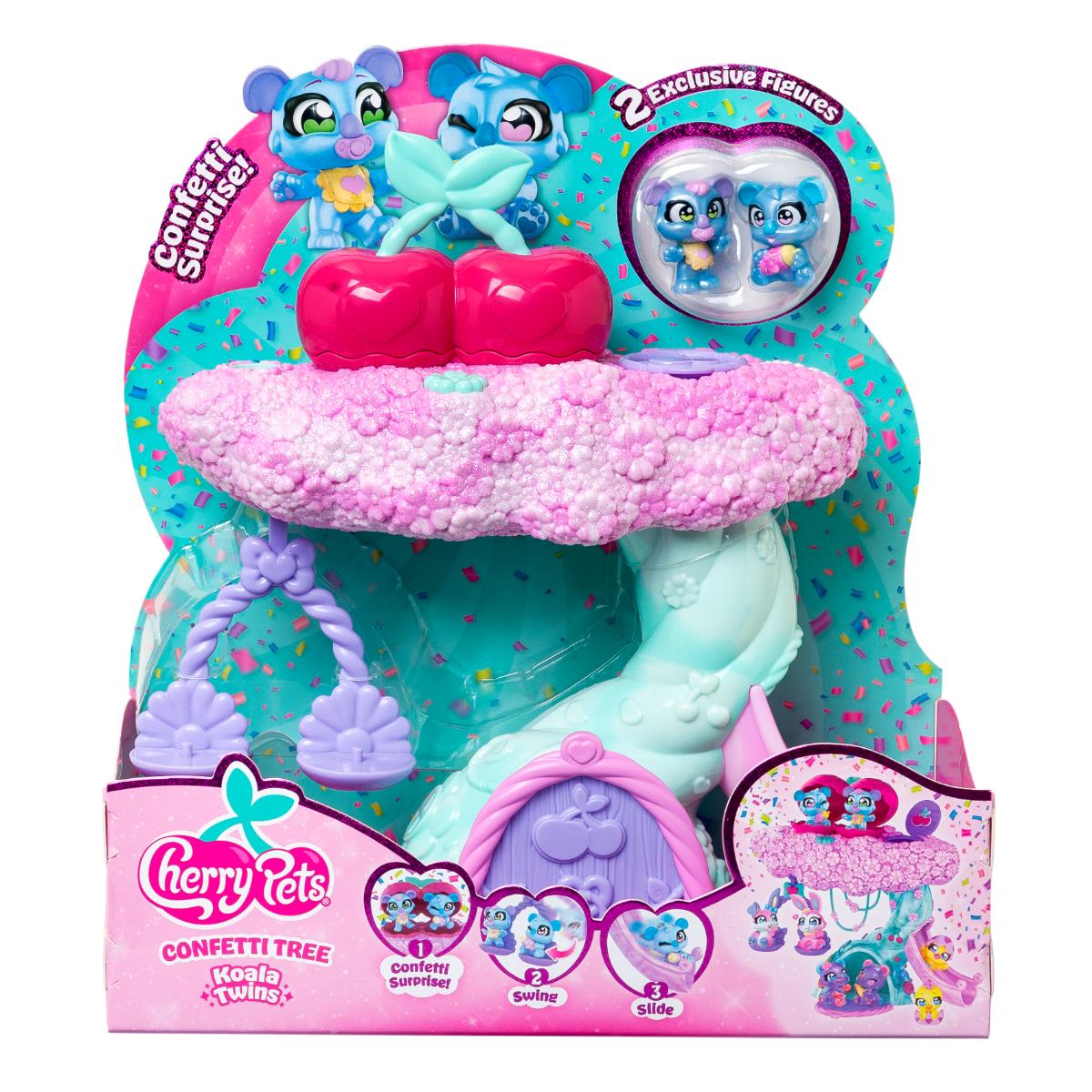 Set 2 figurine si accesorii surpriza, Cherry Pets, Confetti Tree, Koala Twins