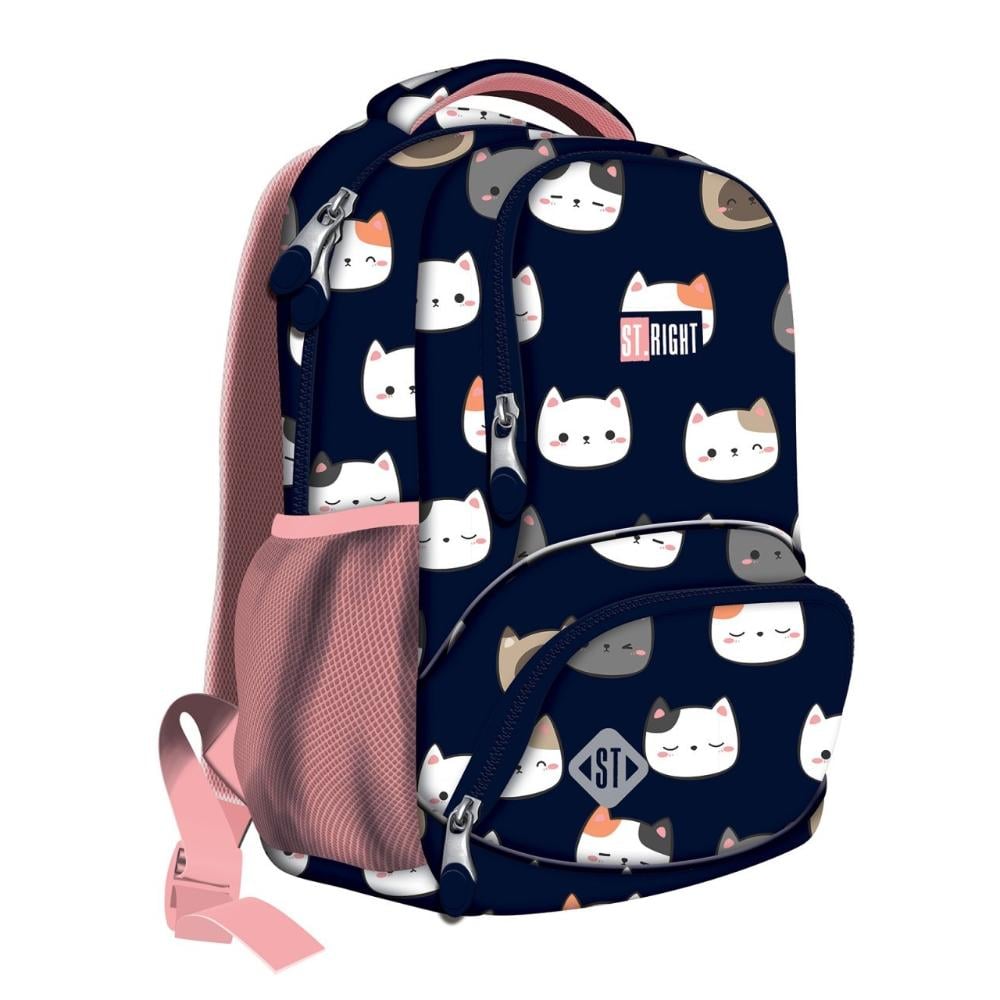 Ghiozdan cu 1 compartiment, St Majewski, St Right, Cuttie Kitties, Navy Blue
